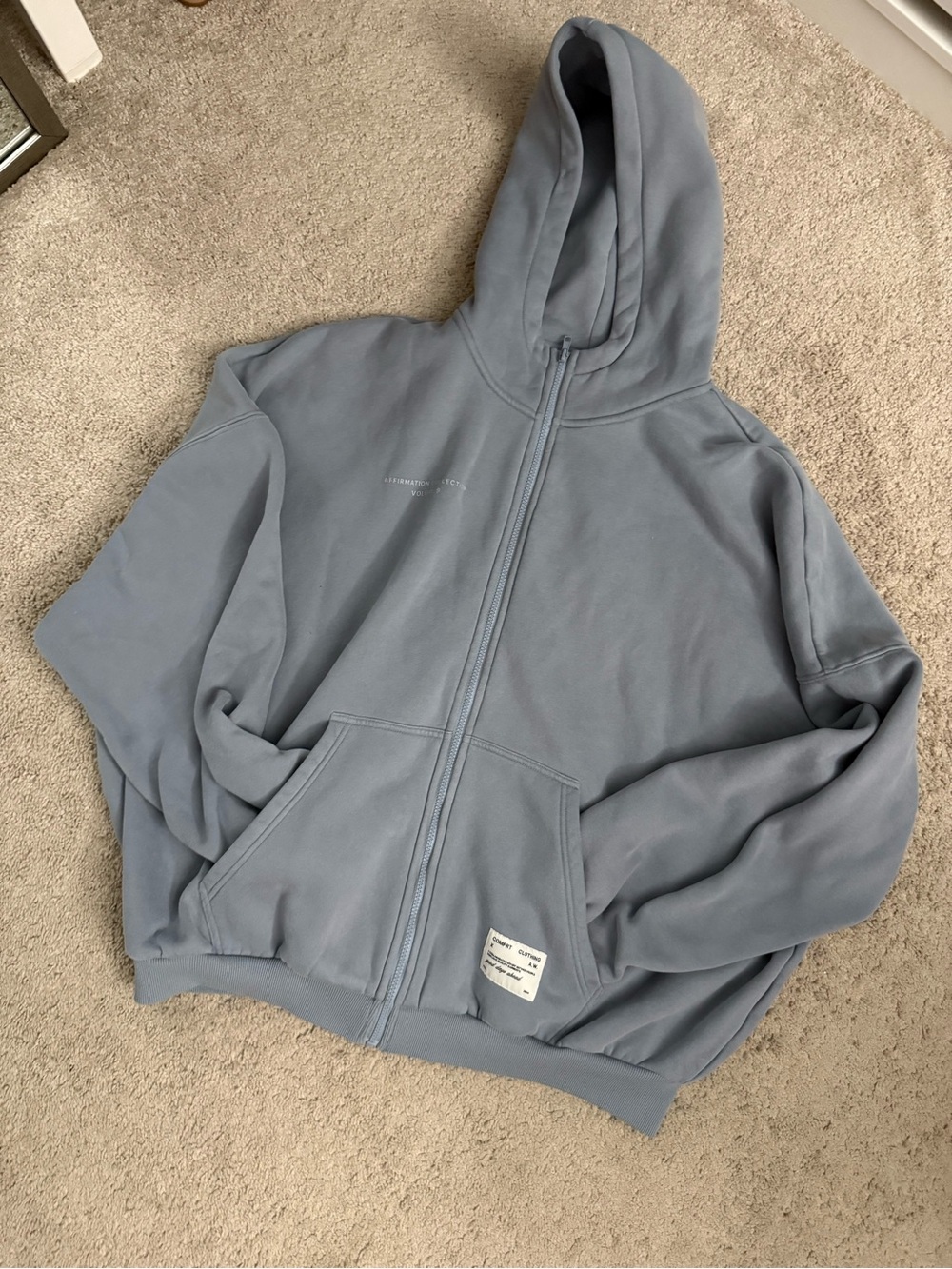 Comfrt Light Slate Blue Zip-Up Hoodie